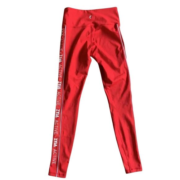 Zyia Active Red Logo Side Stripes Light & Tight High-Rise Leggings Size 4 - Picture 4 of 6